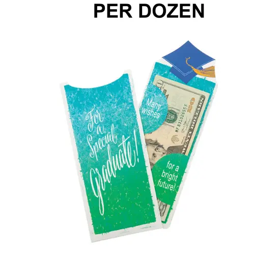 2 3/4" x 9" Religious Graduation Paper Bookmark Money Holders - 12 Pc. {1}