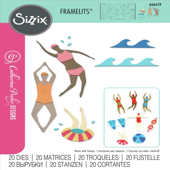 Sizzix Thinlits Die Set By Catherine Pooler 20/Pkg-Synchronized Swimmers #2 {1}