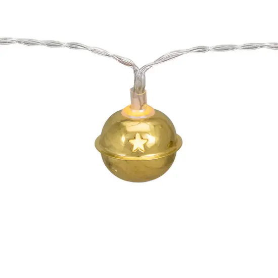 Northlight LED Christmas Bells Fairy Lights - 5.5' - Clear Wire - Gold - 10ct {7}