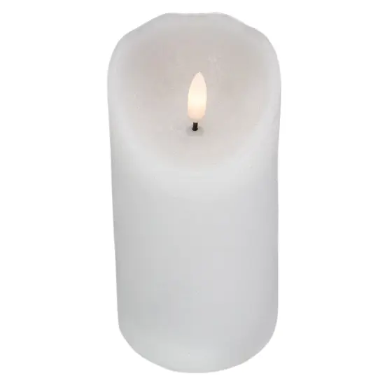 Northlight LED Flameless Pillar Christmas Candle - 6" - White {4}