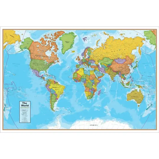 Blue Ocean World 24" x 36" Laminated Wall Map {1}