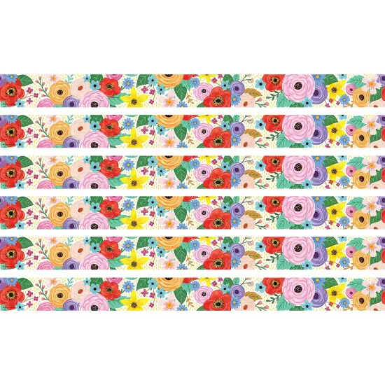 Wildflowers Straight Border Trim, 35 Feet Per Pack, 6 Packs {1}