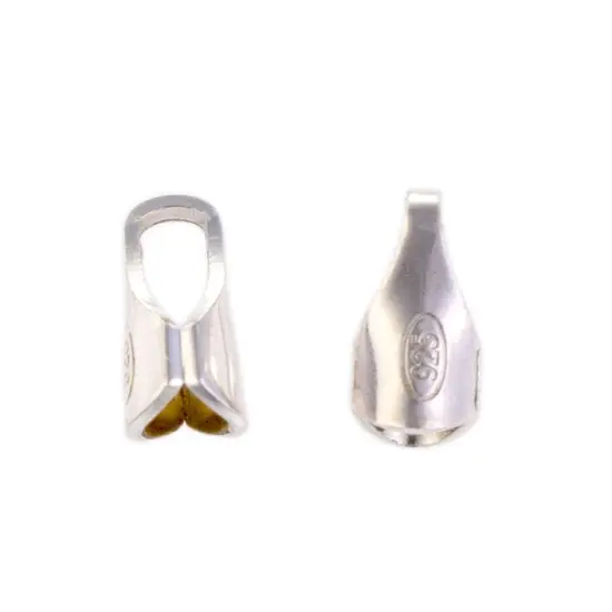 JewelrySupply Sterling Silver End Caps - 2mm (Package of 2) {1}