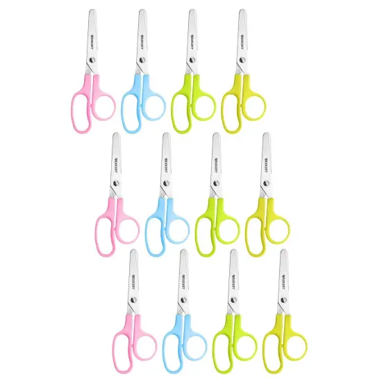 Value Kids Scissors, Blunt, 5", Assorted Colors, Pack of 12 {1}