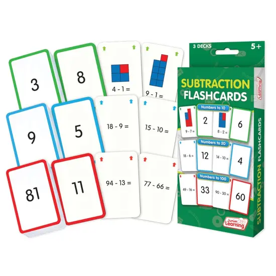 Subtraction Flashcards, 3 Sets Per Pack, 3 Packs {2}