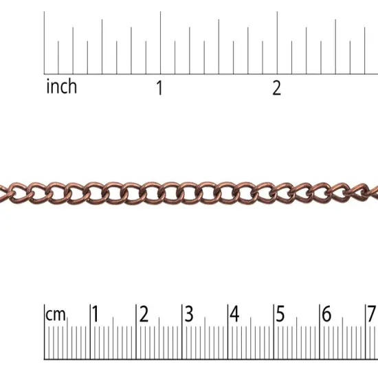 Wide Curb Link Chain 5.5mm Antique Copper Plated (Priced per Foot) - {1}