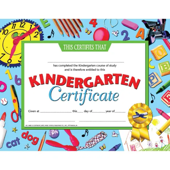 Kindergarten Certificate, 8.5" x 11", 30 Per Pack, 3 Packs {2}