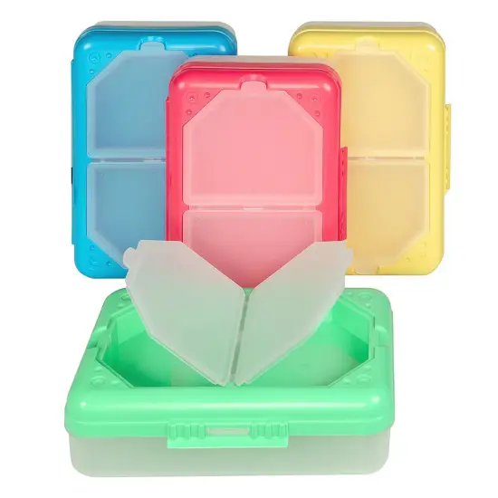 Storage Box, 3 Compartments, Assorted Colors, Pack of 3 {2}
