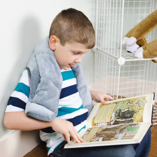 Sensory Weighted Dual Texture Shoulder Wrap for Kids, 40" x 12" {4}