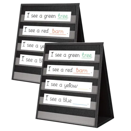 Black Desktop Pocket Chart, 15-1/2" x 12", Pack of 2 {1}