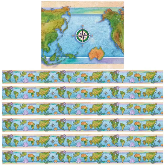 Border World Continents, 35 Feet Per Pack, 6 Packs {1}
