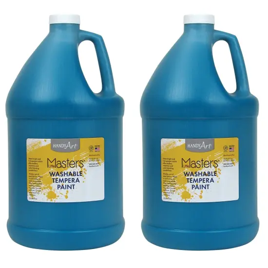 Little Masters&reg; Washable Tempera Paint, Turquoise, Gallon, Pack of 2 {1}