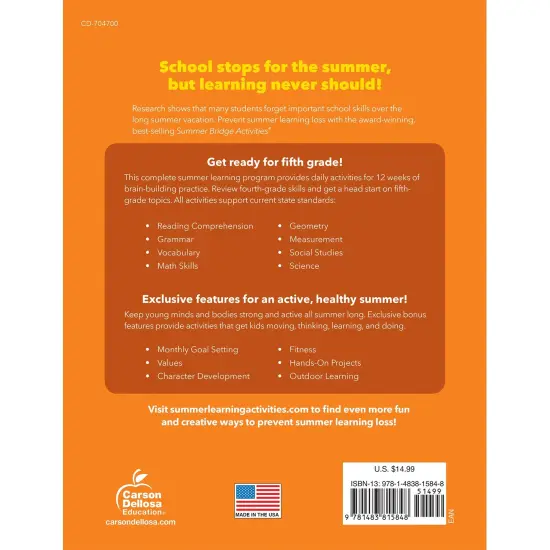 Summer Bridge Activities&reg; Workbook, Grade 4-5, Paperback {2}
