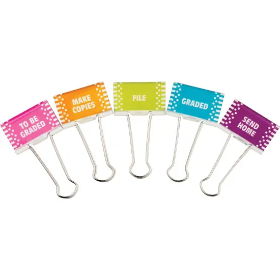 Classroom Management Large Binder Clips, 5 Per Pack, 3 Packs {2}