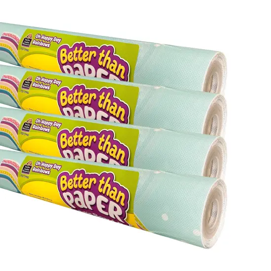 Better Than Paper Bulletin Board Roll, Oh Happy Day Rainbows, 4-Pack {1}