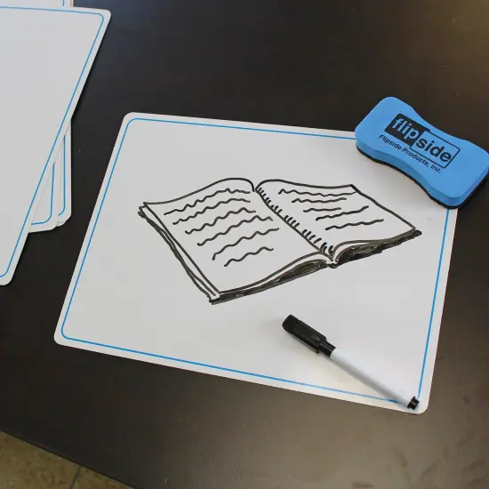 Dry Erase Learning Mat, Two-Sided Plain, 9" x 12", Pack of 12 {3}