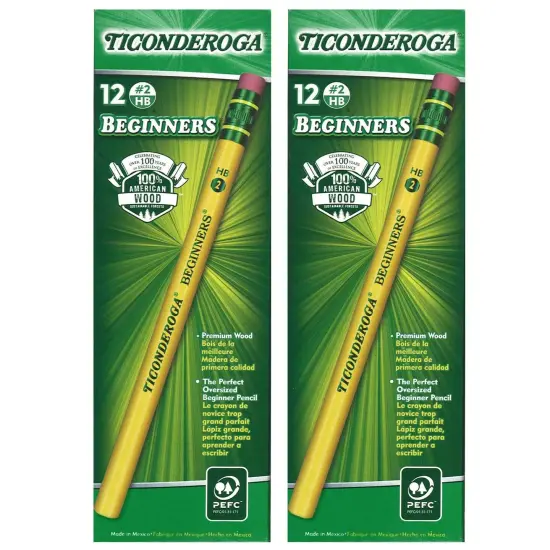Beginners&reg; Pencils with Eraser, 12 Per Pack, 2 Packs {1}