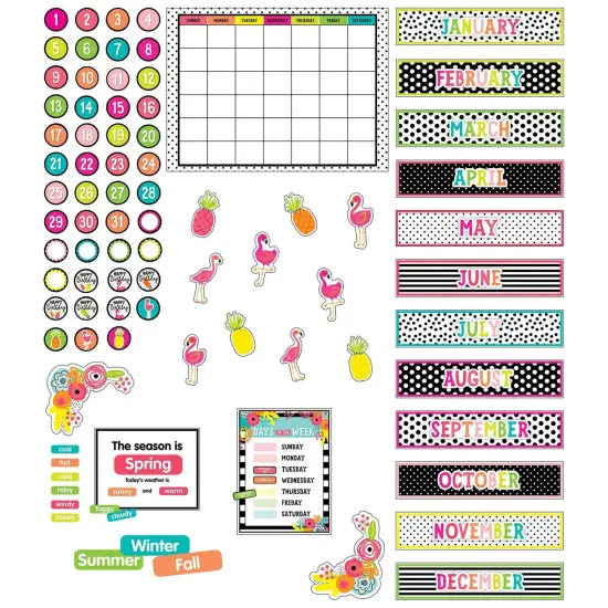 Simply Stylish Tropical Pineapple Calendar Bulletin Board Set, 92 Pieces {2}