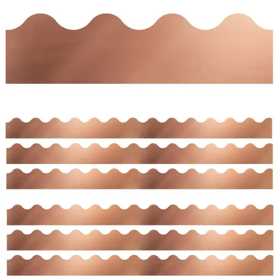 Sparkle + Shine Rose Gold Foil Scalloped Border, 39 Feet Per Pack, 6 Packs {1}