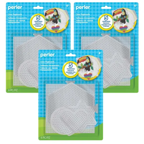 Small & Large Basic Shapes Clear Pegboards, 5 Per Pack, 3 Packs {1}