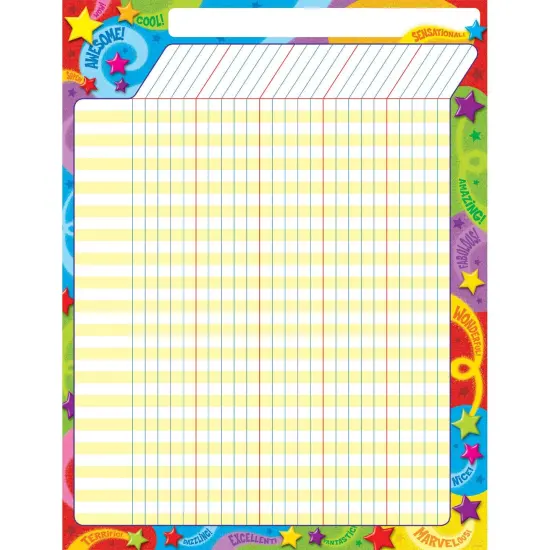 Praise Words 'n Stars Incentive Chart, 17" x 22", Pack of 6 {2}