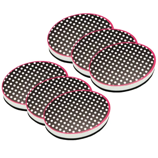 Magnetic Whiteboard Eraser, Black & White Dots, Pack of 6 {1}