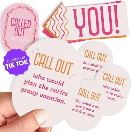 Big Dot of Happiness Called Out Girls Night Card Game, Bachelorette Party Game, Girls Game Night, Fun Party Card Games, 32 Cards and 10 Arrows {3}