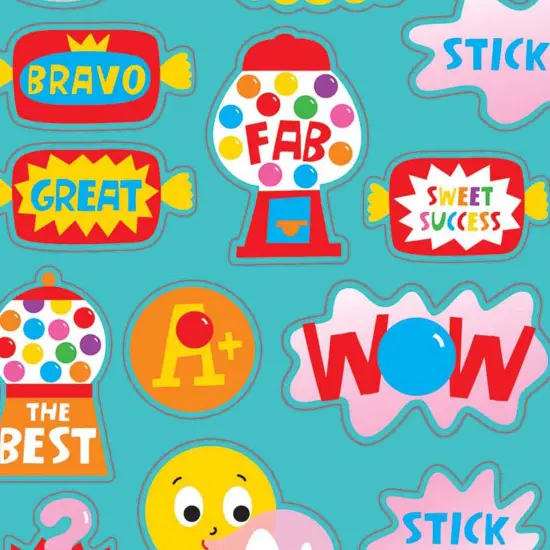 Bubblegum Scented Stickers, 80 Per Pack, 6 Packs {3}