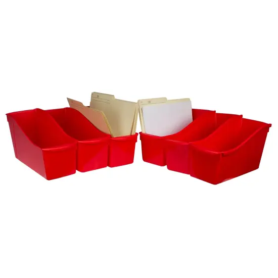 Large Book Bin, Red, Pack of 6 {2}