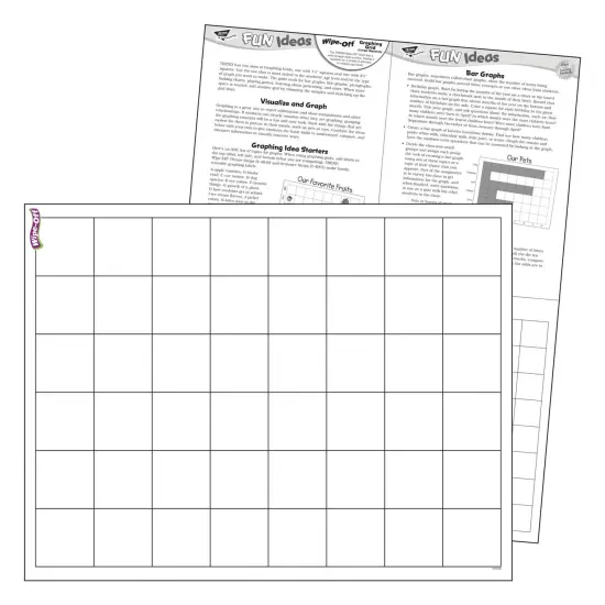 Graphing Grid (Large Squares) Wipe-Off&reg; Chart, 17" x 22", Pack of 6 {4}