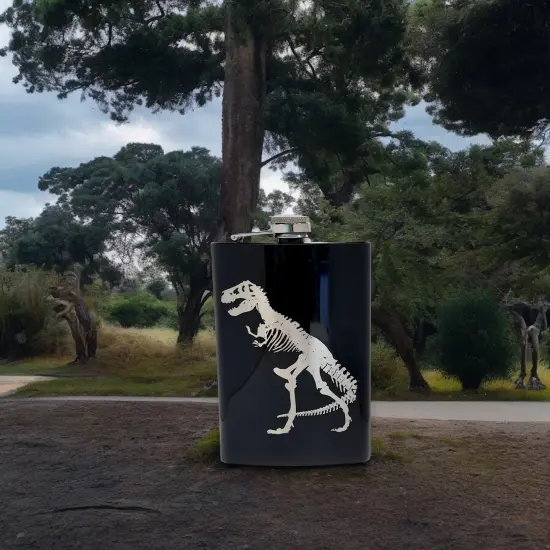 8oz T-Rex Black Flask Trex {4}