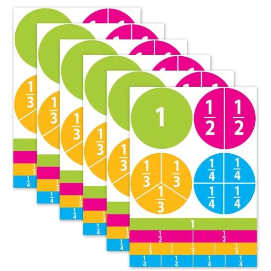 Math Die-Cut Magnets, Beginning Fractions, 20 Per Pack, 6 Packs {1}