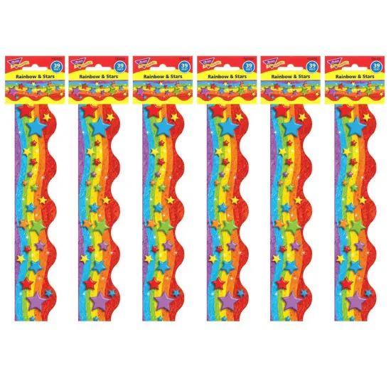 Rainbow & Stars Terrific Trimmers&reg;, 39 Feet Per Pack, 6 Packs {1}