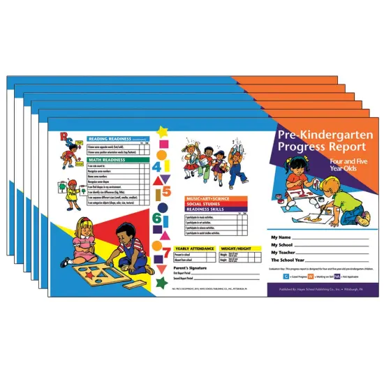 Pre-Kindergarten Progress Report (4 and 5 year olds), 10 Per Pack, 6 Packs {1}