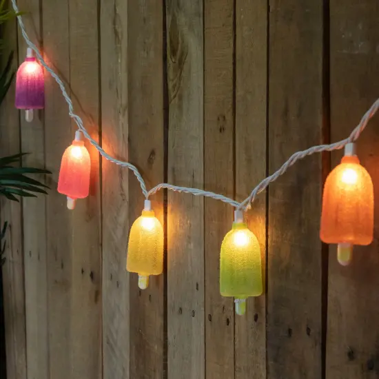 Northlight Sugared Ice Pop Indoor Outdoor Patio String Light Set - 7.25' White Wire - 10ct Multi {1}
