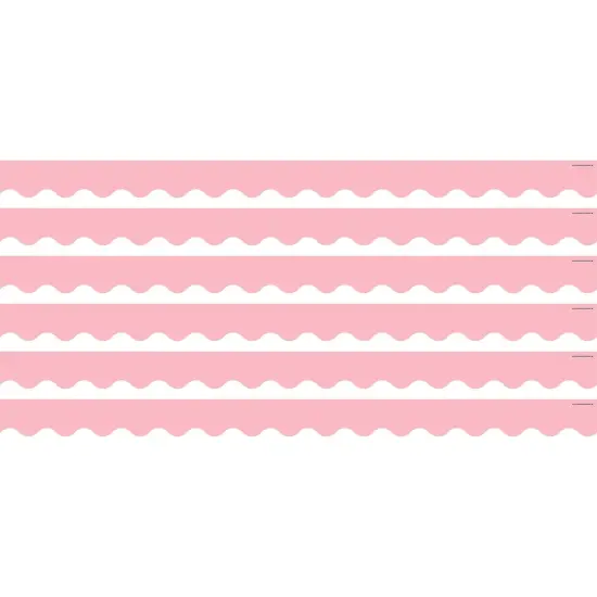 Pastel Pink Scalloped Border Trim, 35 Feet Per Pack, 6 Packs {1}