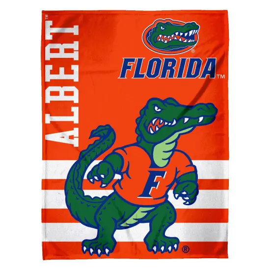 Sleep Squad Florida Gators Al E. Gator Mascot 60&rdquo; x 80&rdquo; Raschel Plush Blanket {3}