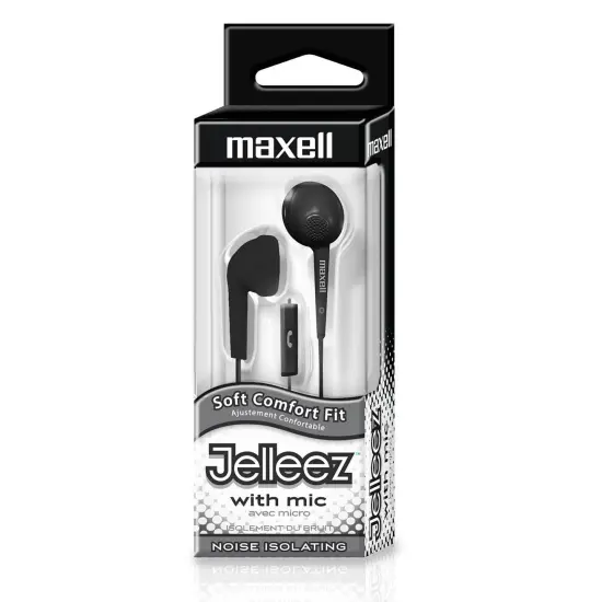 Jelleez&trade; Soft Earbuds with Mic, Black, Pack of 2 {2}