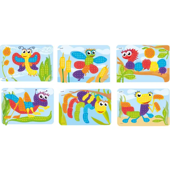 Pegs 3/8", 6 Pattern Cards, 180 Pegs {3}