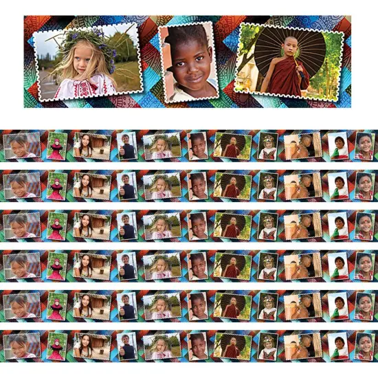 Multicultural Kids Postcards Photo Border, 35 Feet Per Pack, 6 Packs {1}