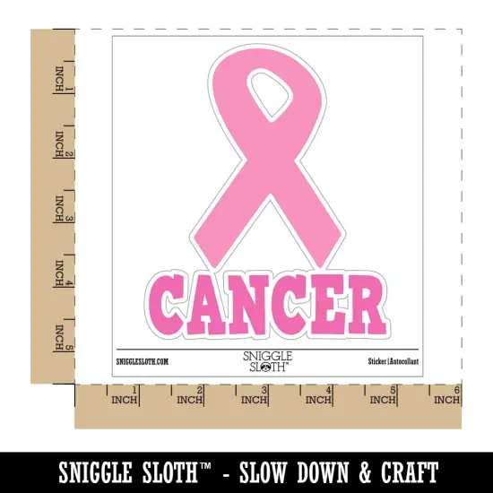 Cancer with Awareness Ribbon Waterproof Vinyl Phone Tablet Laptop Water Bottle Sticker Set - 5 Pack {1}