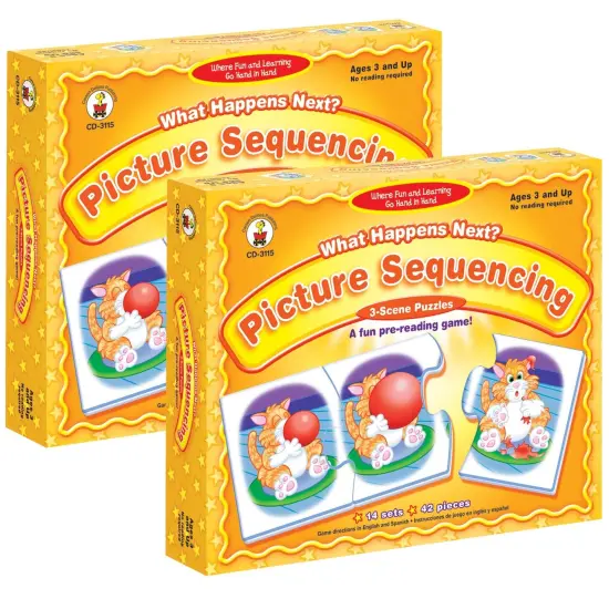 What Happens Next? Picture Sequencing Puzzle Game, Grade PK-K, Pack of 2 {1}