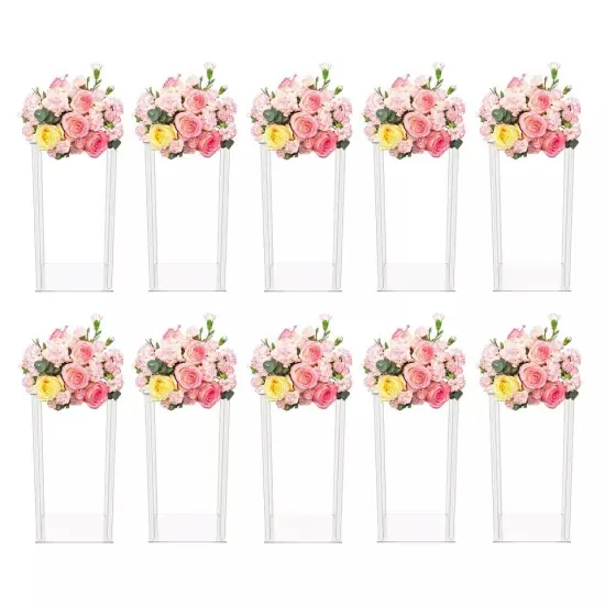 10Pcs Tall Acrylic Flower Stand Wedding Centerpiece Vase {1}