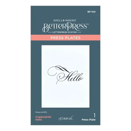 Spellbinders Press Plate By Paul Antonio-Copperplate Hello {1}