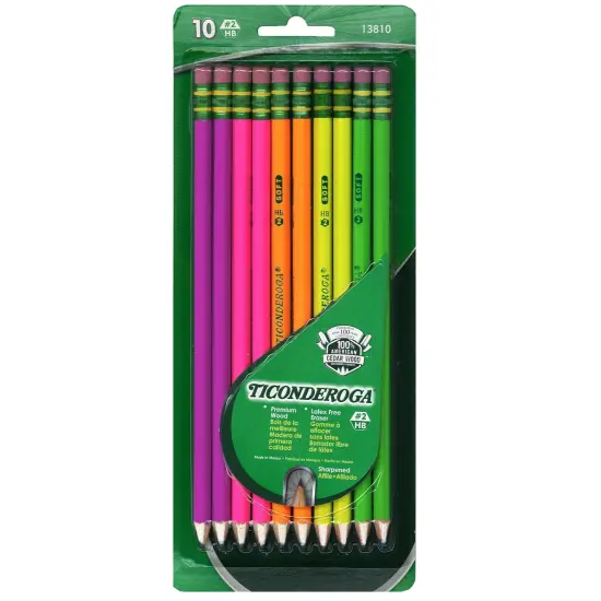 Premium Neon Wood No. 2 Pencils with Eraser, 10 Per Pack, 6 Packs {2}