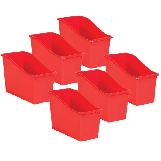 Red Plastic Book Bin, Pack of 6 {1}
