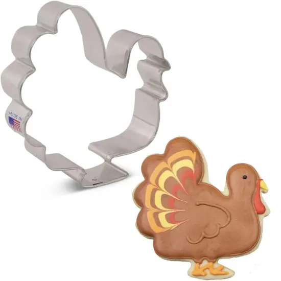 Ann Clark Thanksgiving Turkey Cookie Cutter, 3.75" Side profile full bird {1}