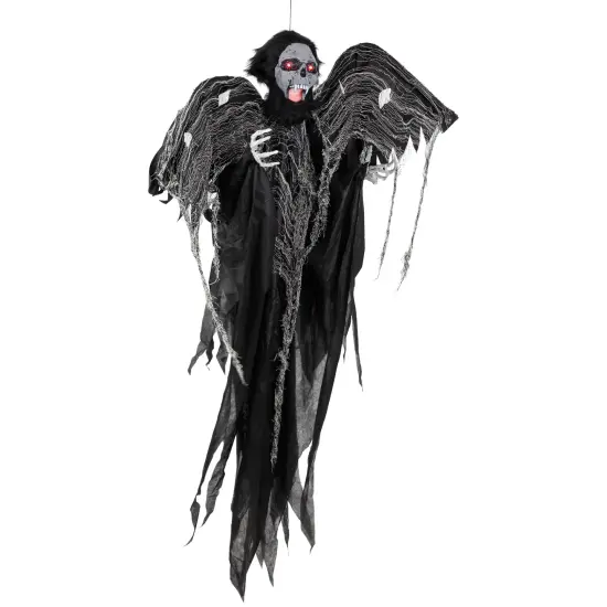 Northlight Animated Hanging Zombie Vampire with Lights and Sound Halloween Decoration - 5' Black {6}