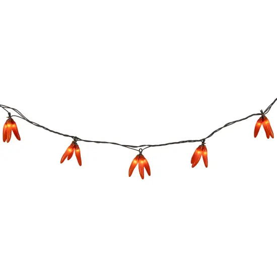 Northlight 36ct Orange Chili Pepper Clusters String Light Set, 7.5ft Brown Wire {6}