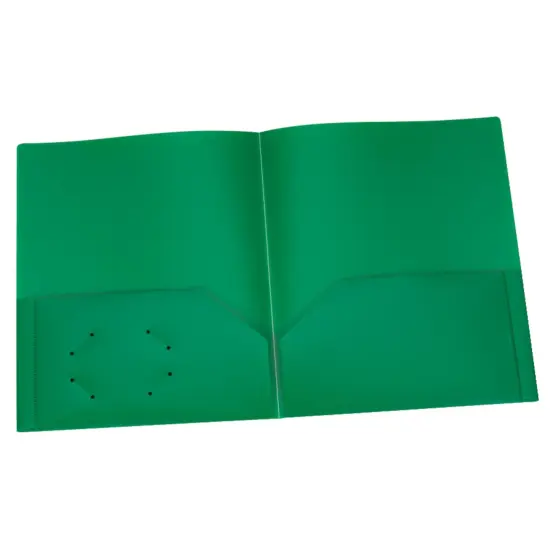 Poly Two Pocket Portfolio, Green, Pack of 25 {1}